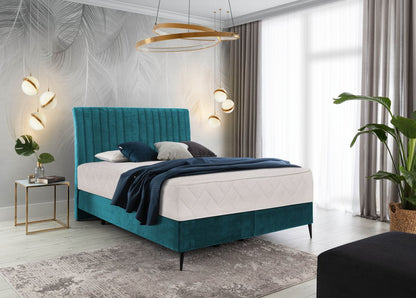 Continental Double Bed Dundee 1 | size: Length: 218cm, Width: 160cm, Height: 130cm | color: Blue | image: 0 | variant: 1012292