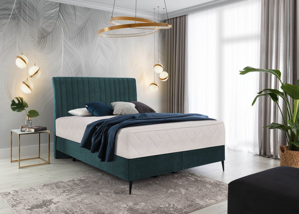 Continental Double Bed Dundee 1 | size: Length: 218cm, Width: 160cm, Height: 130cm | color: Green | image: 0 | variant: 1012305