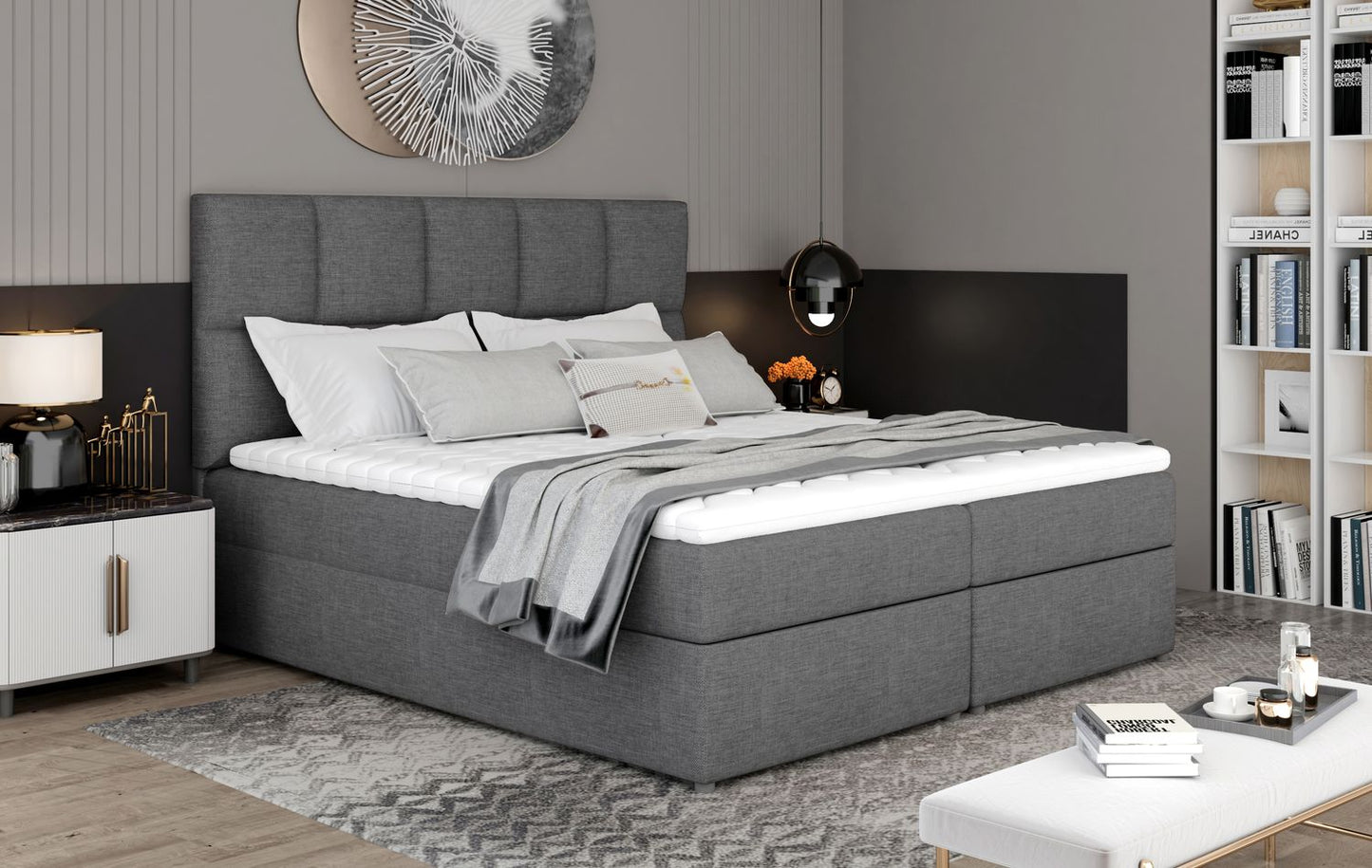 Continental Double Bed East Abercynon 2 | size: Length: 210cm, Width: 185cm, Height: 124cm | color: Sawana | image: 1 | variant: 1012766