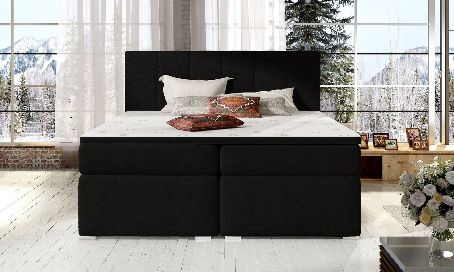 Continental Double Bed East Kaunas | size: Length: 205cm, Width: 140cm, Height: 126cm | color: Sawana | image: 1 | variant: 1012334