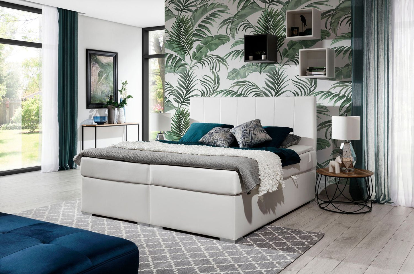 Continental Double Bed East Kaunas | size: Length: 205cm, Width: 140cm, Height: 126cm | color: Soft | image: 1 | variant: 1012338