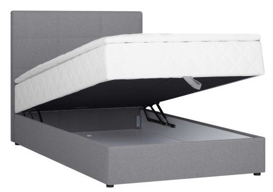 Continental Double Bed East Malmo | size: Length: 210cm, Width: 123cm, Height: 114.5cm | color: Gray | image: 2 | variant: 1005822