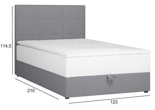 Continental Double Bed East Malmo | size: Length: 210cm, Width: 123cm, Height: 114.5cm | color: Gray | image: 4 | variant: 1005822