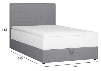 Continental Double Bed East Malmo | size: Length: 210cm, Width: 123cm, Height: 114.5cm | color: Gray | image: 4 | variant: 1005822