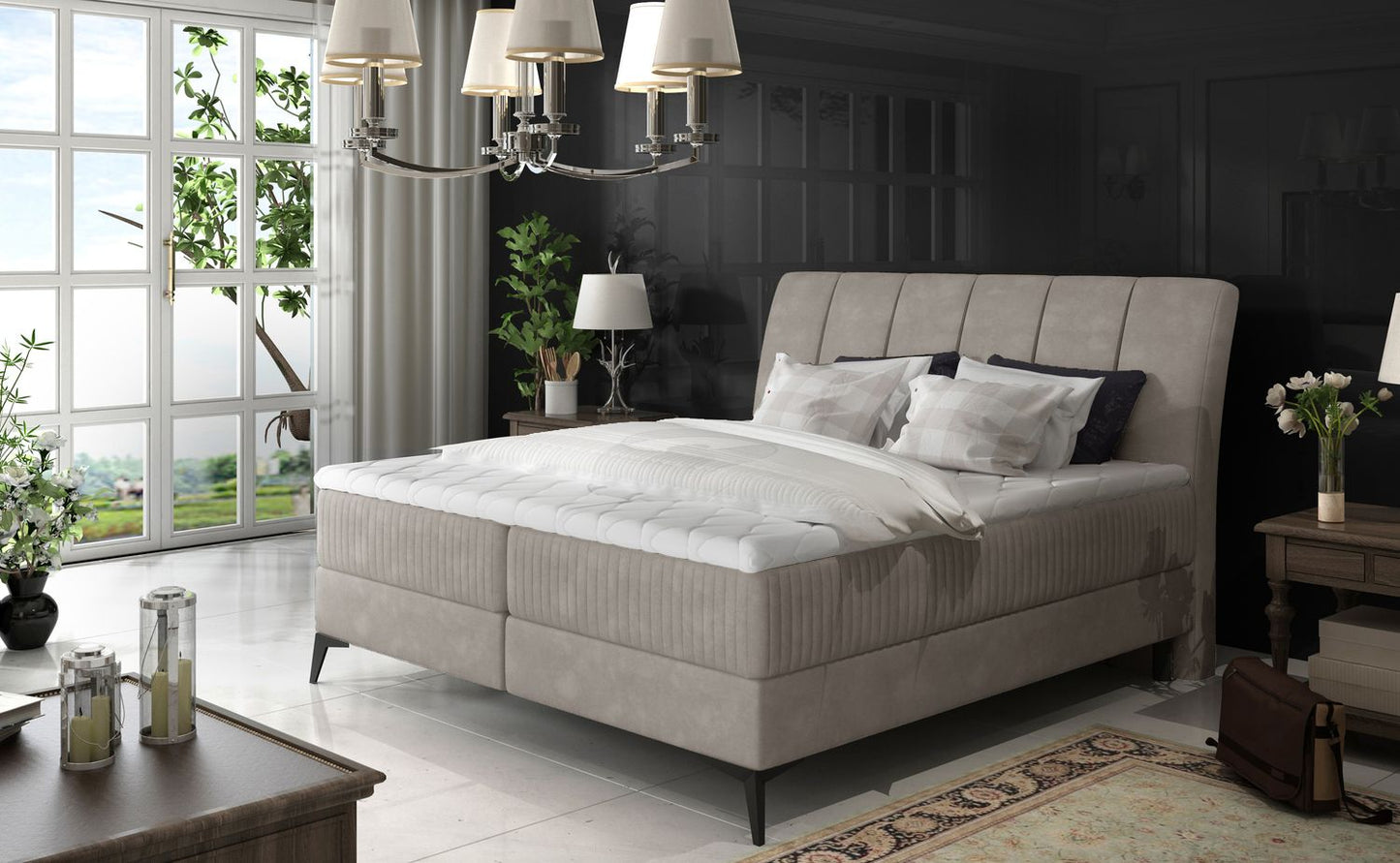 Continental Double Bed East Mantua 2 | size: Length: 221cm, Width: 183cm, Height: 118cm | color: Paros/Pasy | image: 1 | variant: 1012003