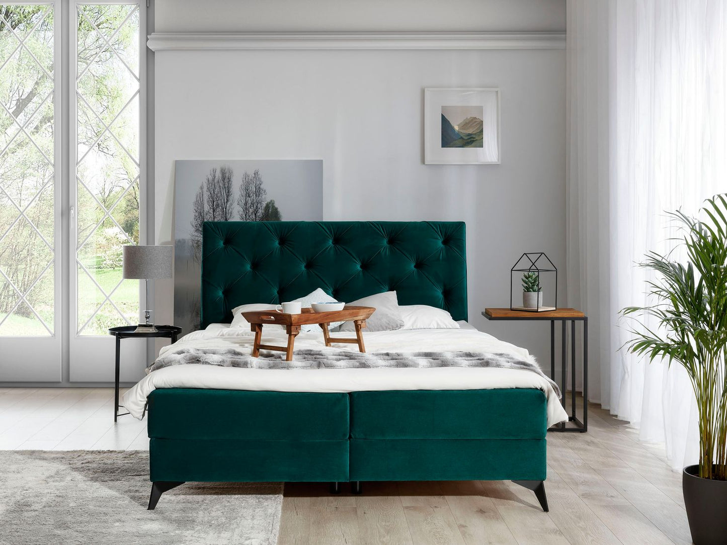 Continental Double Bed Edinburgh 2 | size: Length: 215cm, Width: 185cm, Height: 118cm | color: Kronos | image: 1 | variant: 1012919