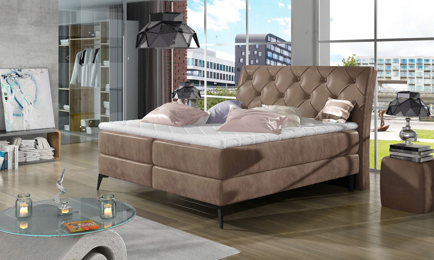Continental Double Bed Edinburgh | size: Length: 215cm, Width: 145cm, Height: 118cm | color: Beige | image: 1 | variant: 1012893