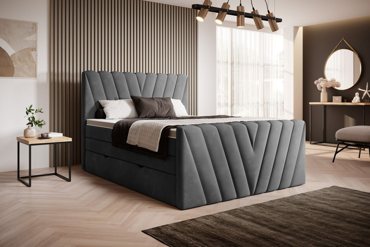 Continental Double Bed Edmonton 1 | size: Length: 220cm, Width: 160cm, Height: 133cm | color: Loco | image: 1 | variant: 1012476