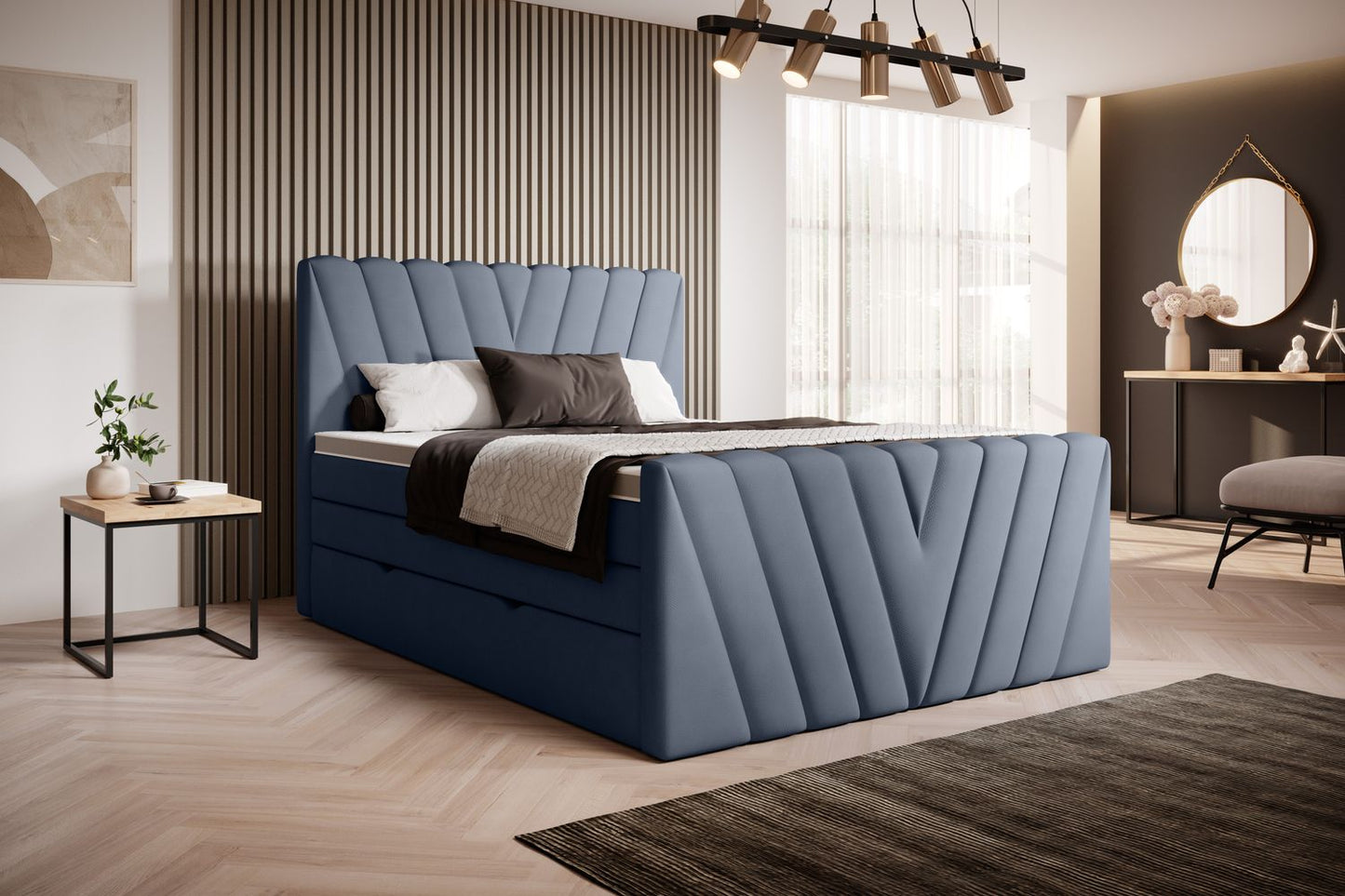 Continental Double Bed Edmonton 1 | size: Length: 220cm, Width: 160cm, Height: 133cm | color: Poco | image: 1 | variant: 1012503