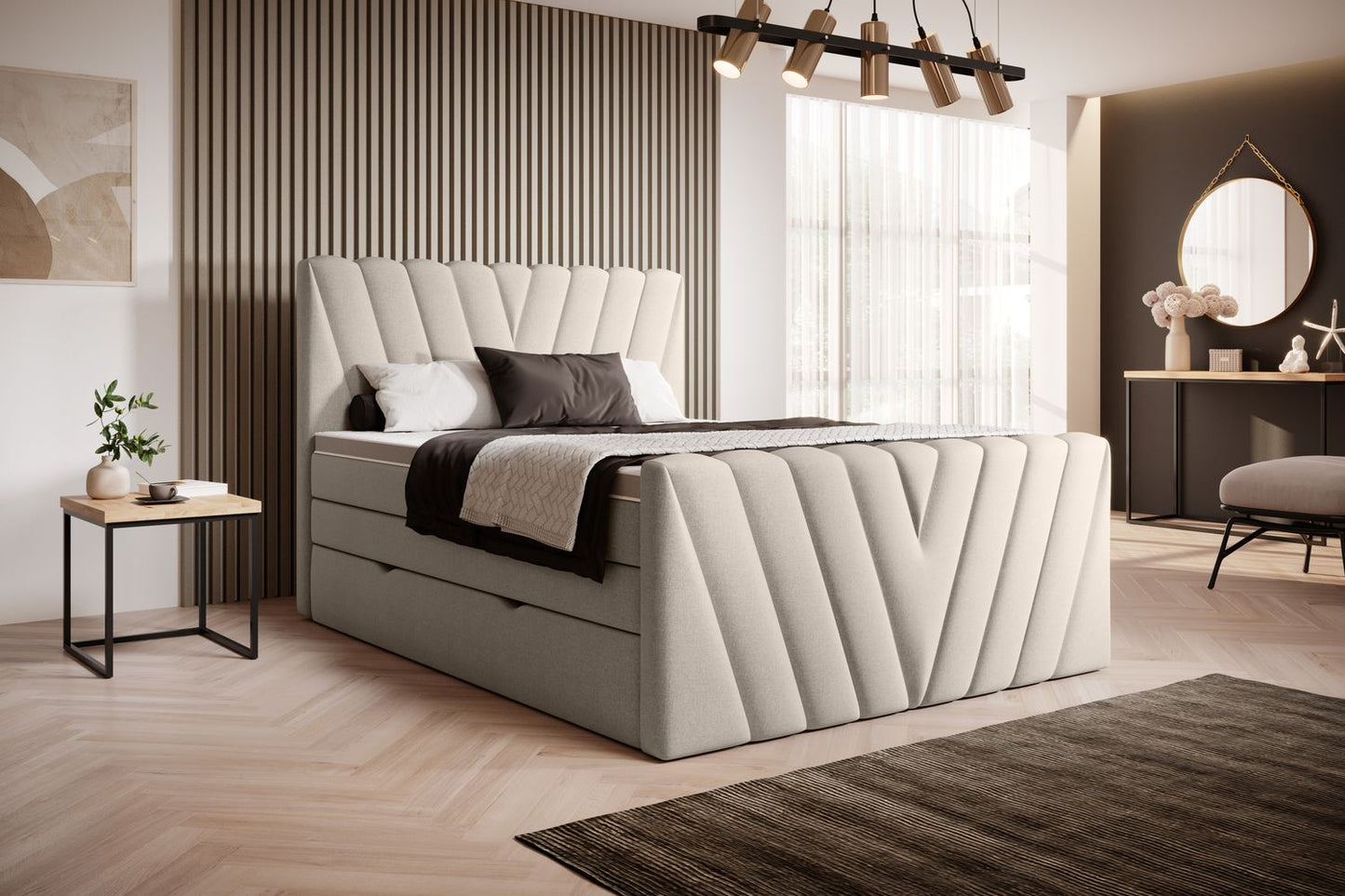 Continental Double Bed Edmonton 2 | size: Length: 220cm, Width: 180cm, Height: 133cm | color: Inari | image: 1 | variant: 1012533