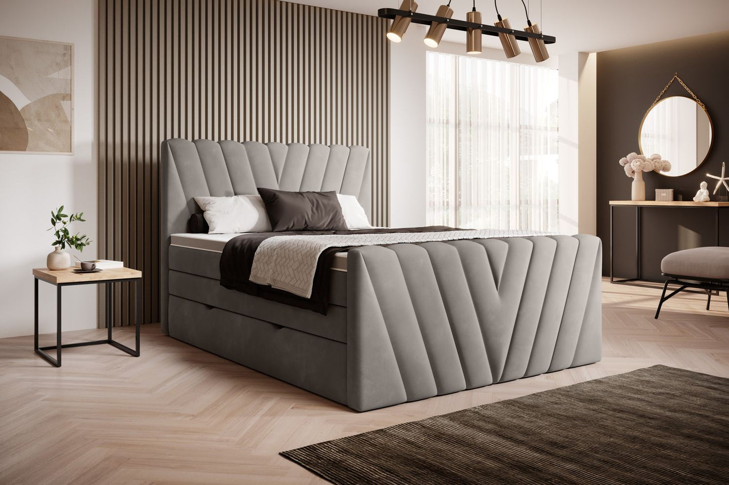 Continental Double Bed Edmonton 2 | size: Length: 220cm, Width: 180cm, Height: 133cm | color: Loco | image: 1 | variant: 1012512
