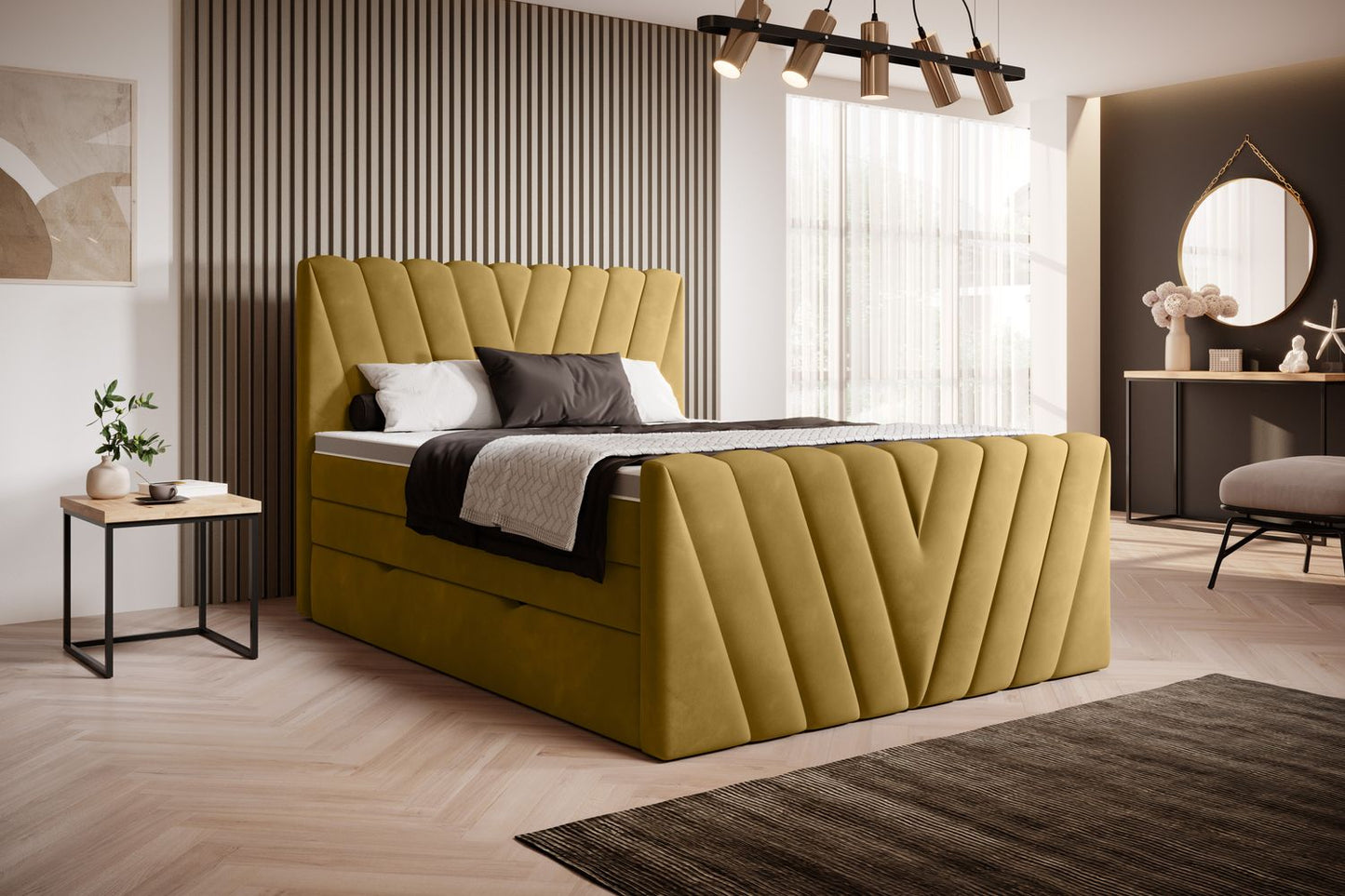 Continental Double Bed Edmonton 2 | size: Length: 220cm, Width: 180cm, Height: 133cm | color: Loco | image: 1 | variant: 1012549