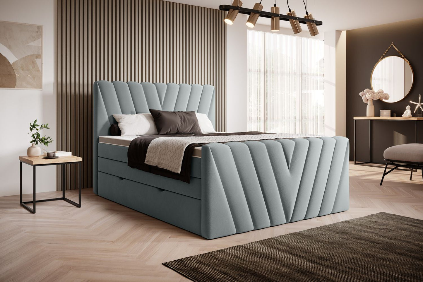Continental Double Bed Edmonton 2 | size: Length: 220cm, Width: 180cm, Height: 133cm | color: Savoi | image: 1 | variant: 1012526