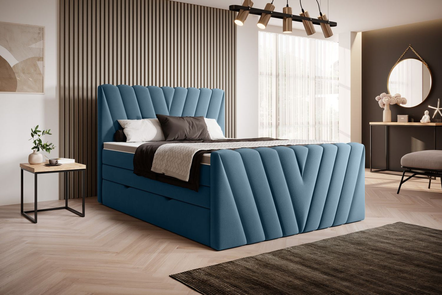 Continental Double Bed Edmonton 2 | size: Length: 220cm, Width: 180cm, Height: 133cm | color: Savoi | image: 1 | variant: 1012542