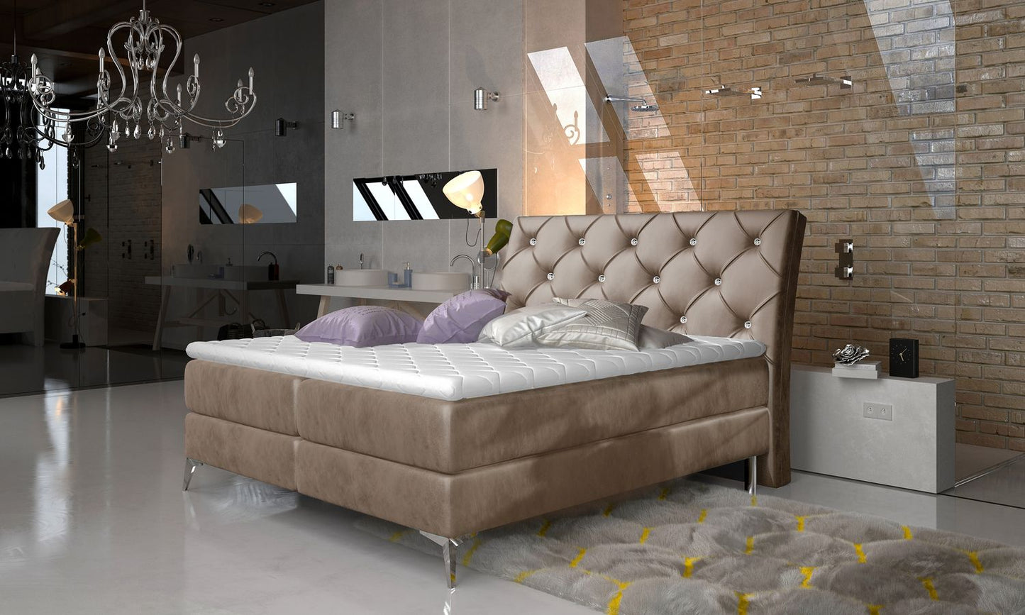 Continental Double Bed Grantown 2 | size: Length: 215cm, Width: 185cm, Height: 118cm | color: Beige | image: 1 | variant: 1011972