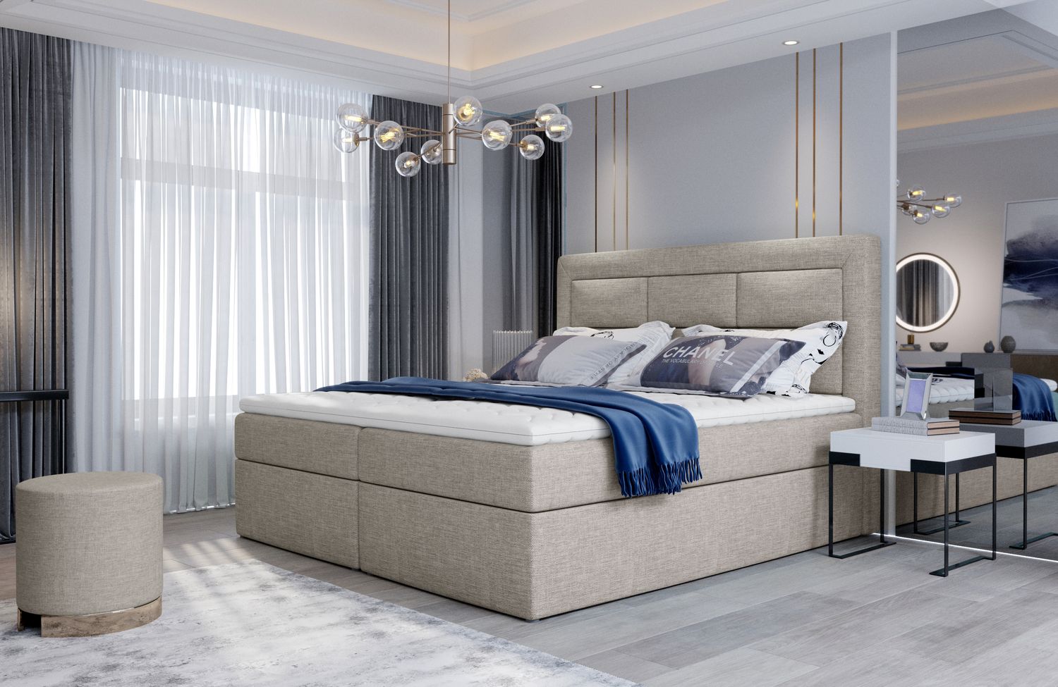 Continental Double Bed Vivre 1 | size: Length: 215cm, Width: 160cm, Height: 115cm | color: Cover | image: 1 | variant: 1009966