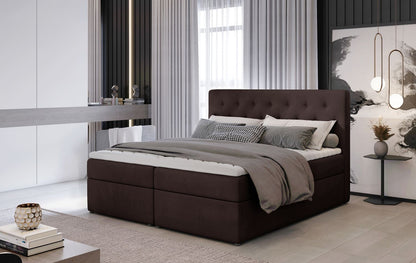 Continental Double Bed West Lugano 2 | size: Length: 215cm, Width: 180cm, Height: 115cm | color: Monolith | image: 1 | variant: 1012963