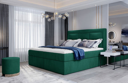 Continental Double Bed West Rouen 2 | size: Length: 215cm, Width: 180cm, Height: 115cm | color: Green | image: 1 | variant: 1013538