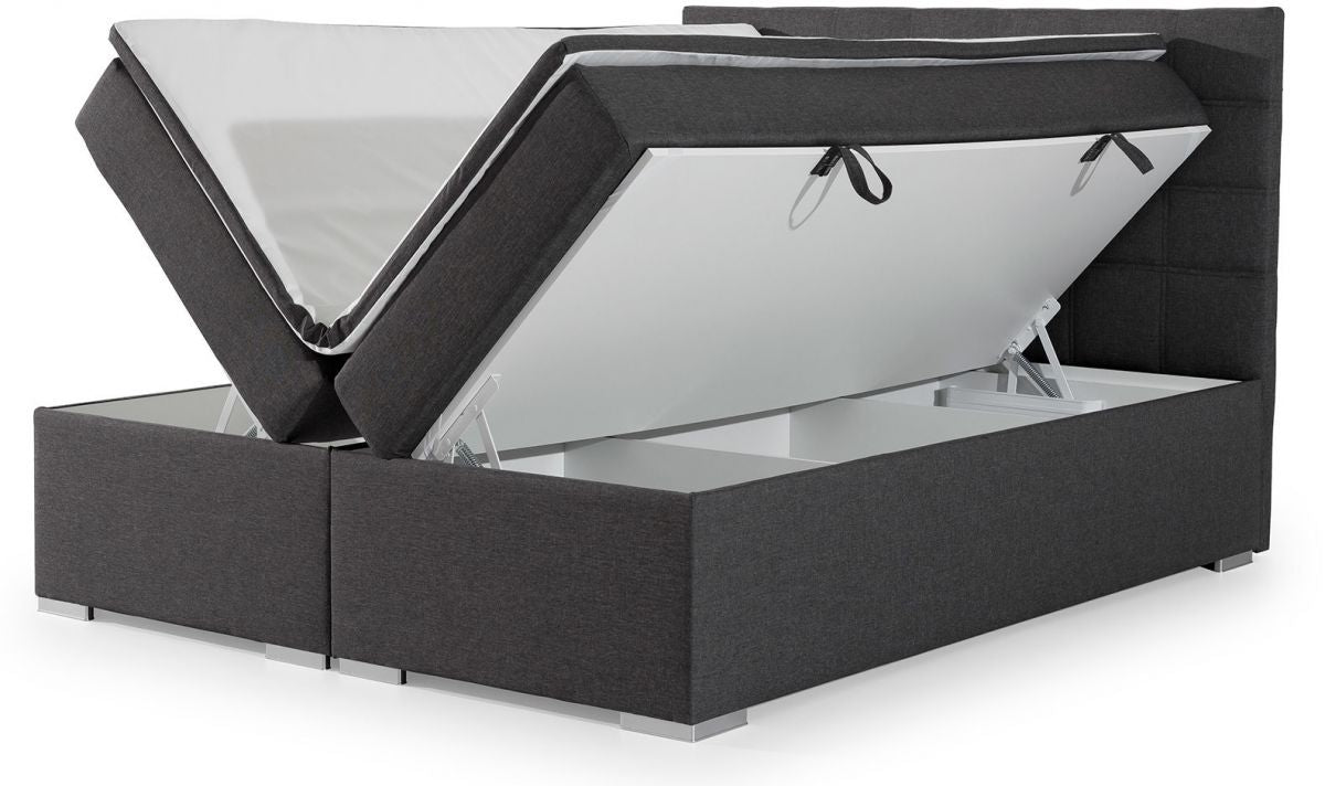 Continental Double Bed West Siauliai 1 | size: Length: 205cm, Width: 160cm, Height: 126cm | color: Black | image: 1 | variant: 1012021