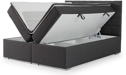 Continental Double Bed West Siauliai 1 | size: Length: 205cm, Width: 160cm, Height: 126cm | color: Gray | image: 1 | variant: 1012020