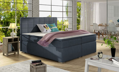 Continental Double Bed West Siauliai 2 | size: Length: 205cm, Width: 180cm, Height: 126cm | color: Blue | image: 0 | variant: 1012034