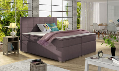 Continental Double Bed West Siauliai | size: Length: 205cm, Width: 140cm, Height: 126cm | color: Purple | image: 0 | variant: 1012015