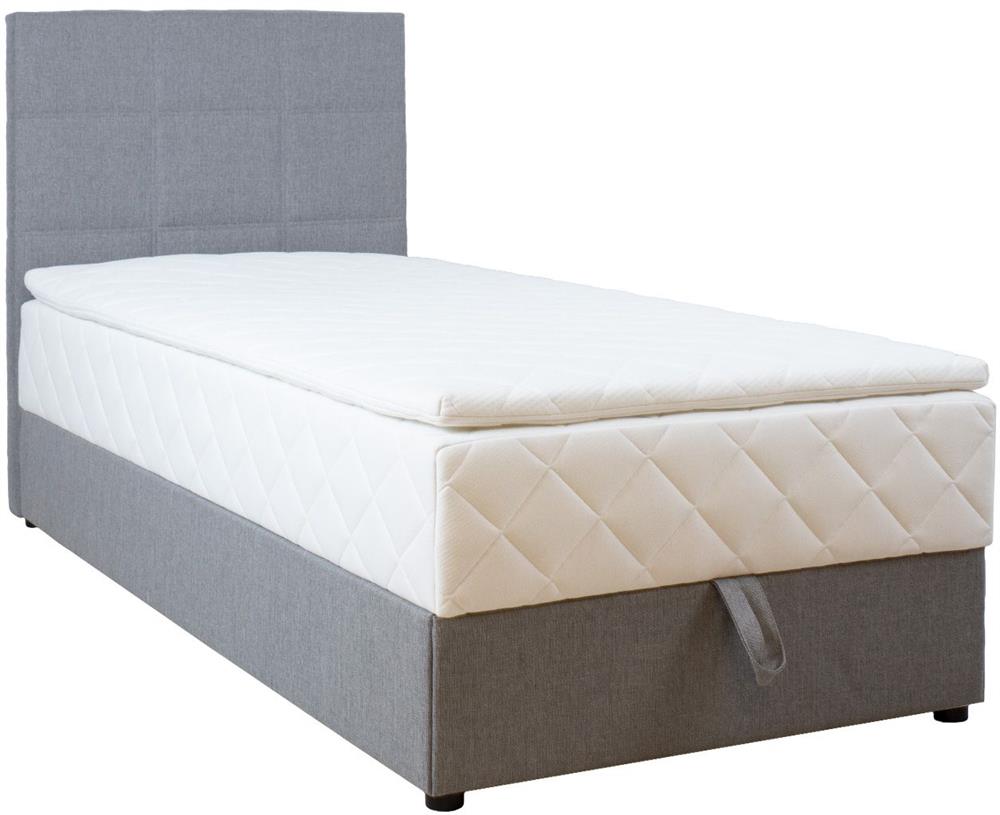 Continental Single Bed East Malmo | size: Length: 210cm, Width: 93cm, Height: 114.5cm | color: Gray | image: 1 | variant: 1006062