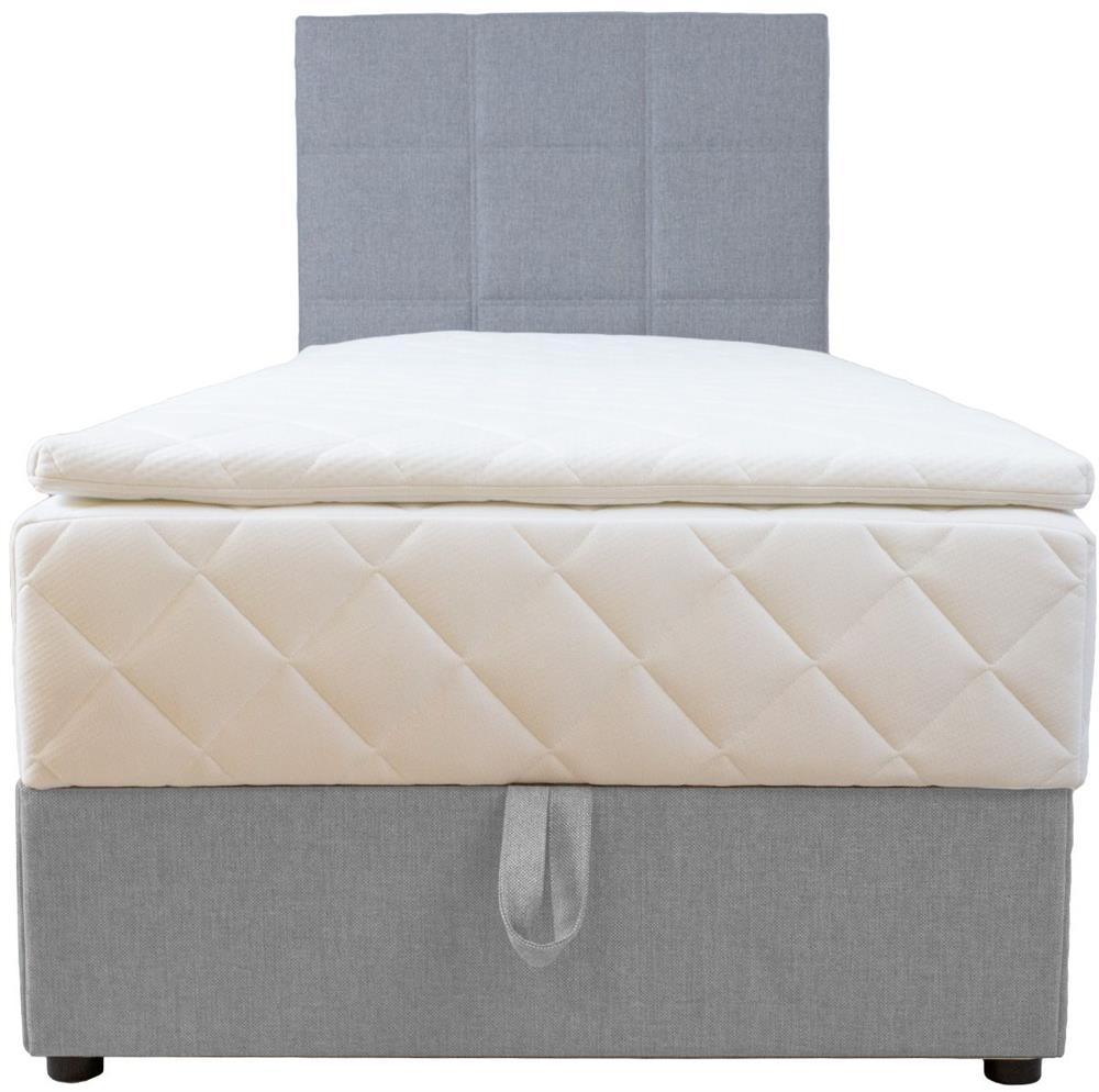 Continental Single Bed East Malmo | size: Length: 210cm, Width: 93cm, Height: 114.5cm | color: Gray | image: 2 | variant: 1006062