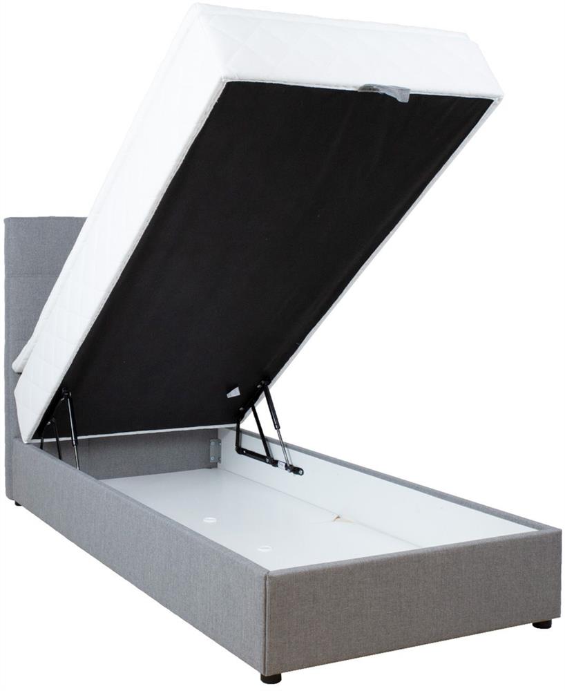 Continental Single Bed East Malmo | size: Length: 210cm, Width: 93cm, Height: 114.5cm | color: Gray | image: 3 | variant: 1006062