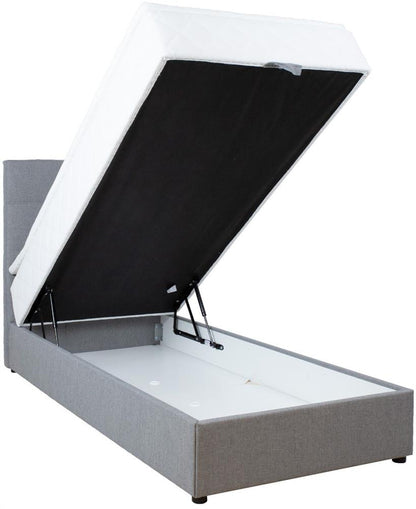 Continental Single Bed East Malmo | size: Length: 210cm, Width: 93cm, Height: 114.5cm | color: Gray | image: 3 | variant: 1006062