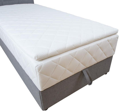 Continental Single Bed East Malmo | size: Length: 210cm, Width: 93cm, Height: 114.5cm | color: Gray | image: 4 | variant: 1006062