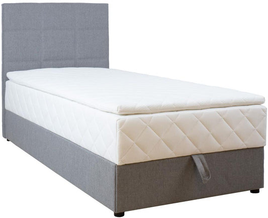 Continental Single Bed Levi | size: Length: 210cm, Width: 93cm, Height: 114.5cm | color: Gray | image: 1 | variant: 1016867