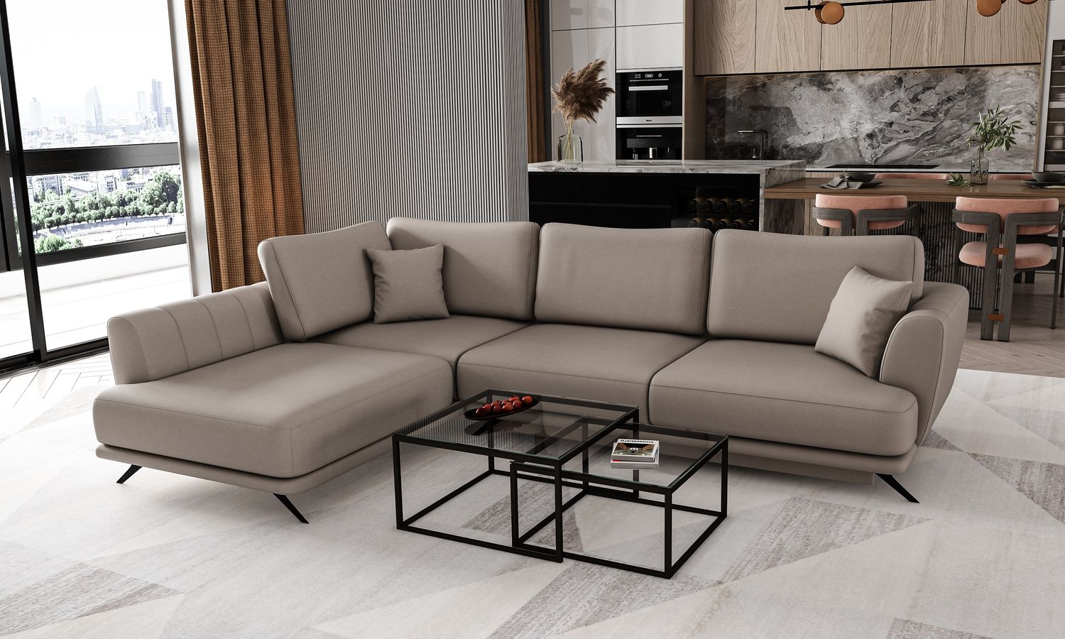 Corner Sleeper Sofa Aviemore 15 | size: Width: 276cm, Height: 90cm, Depth: 191cm | color: Savoi | image: 1 | variant: 1015776