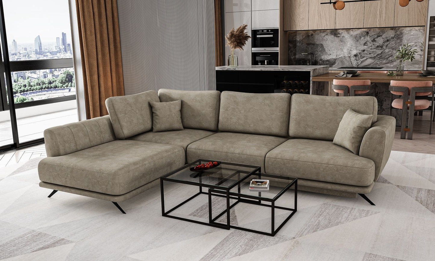 Corner Sleeper Sofa Aviemore 22 | size: Width: 276cm, Height: 90cm, Depth: 191cm | color: Leve | image: 1 | variant: 1015783