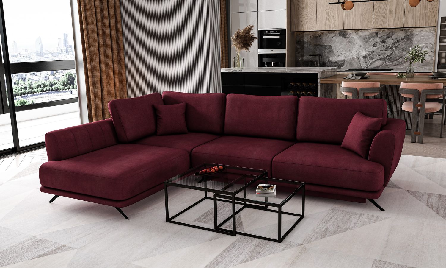 Corner Sleeper Sofa Aviemore 27 | size: Width: 276cm, Height: 90cm, Depth: 191cm | color: Velvetmat | image: 1 | variant: 1015788