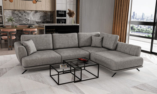 Corner Sleeper Sofa Aviemore 46 | size: Width: 276cm, Height: 90cm, Depth: 191cm | color: Leve | image: 1 | variant: 1015807