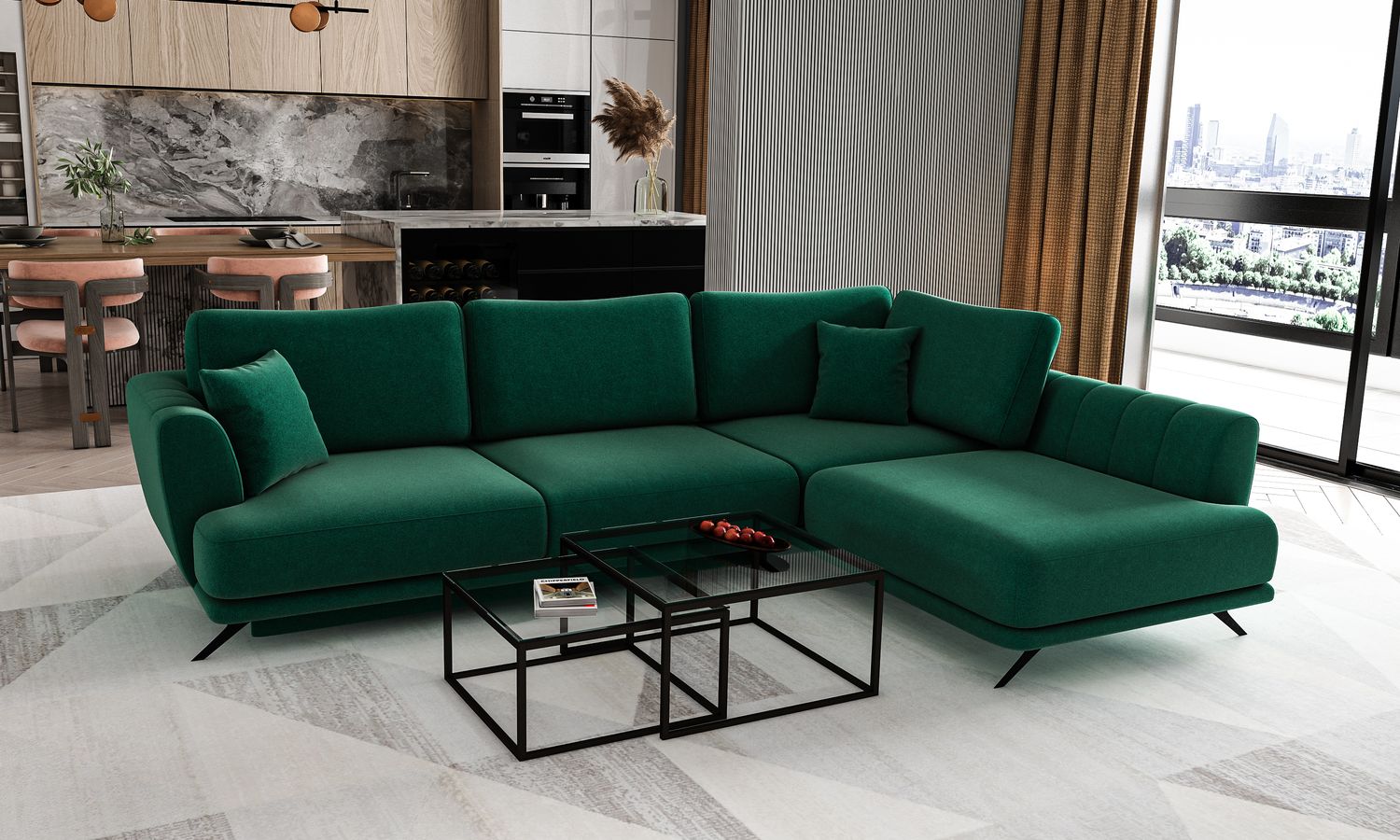 Corner Sleeper Sofa Aviemore 72 | size: Width: 276cm, Height: 90cm, Depth: 191cm | color: Lukso | image: 1 | variant: 1015833
