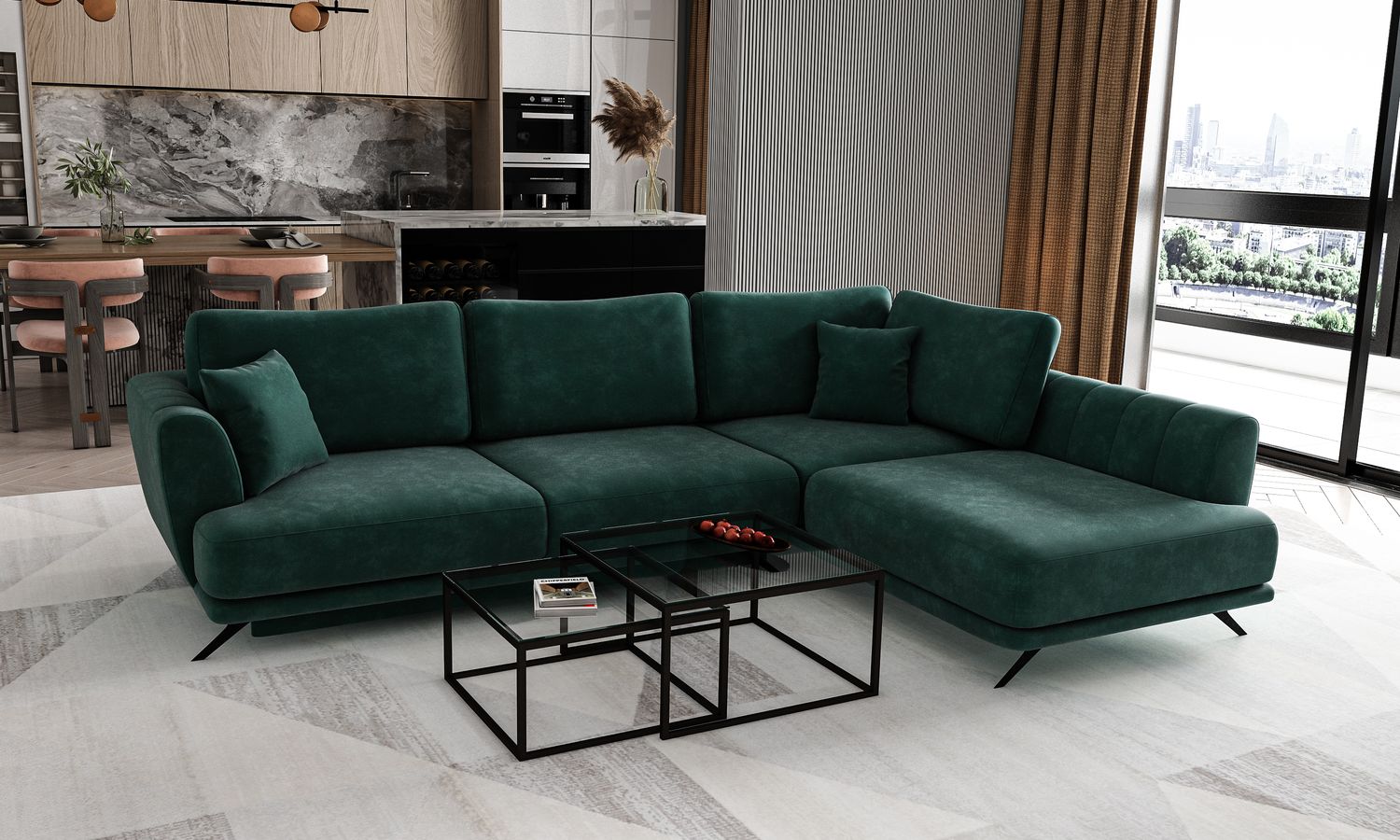 Corner Sleeper Sofa Aviemore 73 | size: Width: 276cm, Height: 90cm, Depth: 191cm | color: Nube | image: 1 | variant: 1015834
