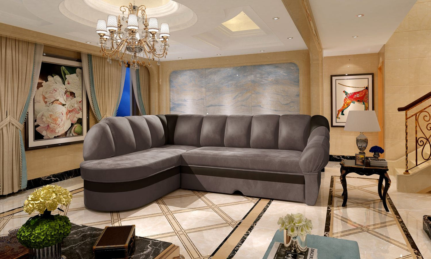 Corner Sleeper Sofa Benano 19 | size: Width: 250cm, Height: 85cm, Depth: 180cm | color: Monolith | image: 1 | variant: 1014180