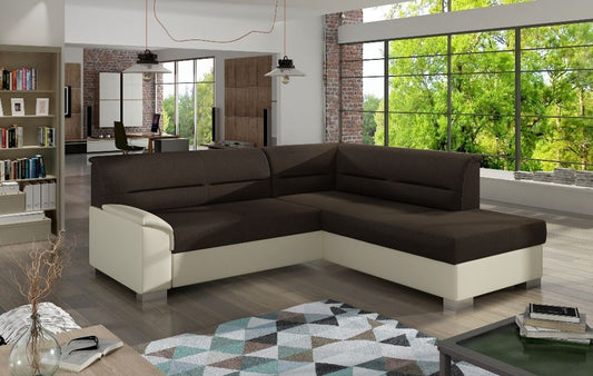 Corner Sleeper Sofa Bergen | size: Width: 250cm, Height: 87cm, Depth: 208cm | color: Brown/Beige | image: 0 | variant: 1000884
