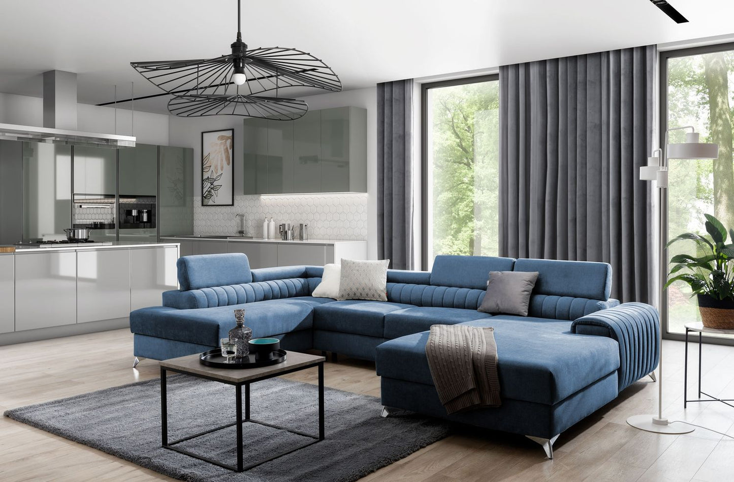 Corner Sleeper Sofa Beverley 16 | size: Width: 354cm, Height: 92cm, Depth: 202cm | color: Gojo | image: 1 | variant: 1015679
