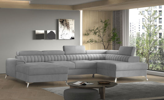 Corner Sleeper Sofa Beverley 18 | size: Width: 354cm, Height: 92cm, Depth: 202cm | color: Nube | image: 1 | variant: 1015681