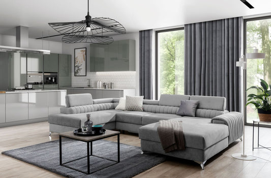 Corner Sleeper Sofa Beverley 2 | size: Width: 354cm, Height: 92cm, Depth: 202cm | color: Gojo | image: 1 | variant: 1015665