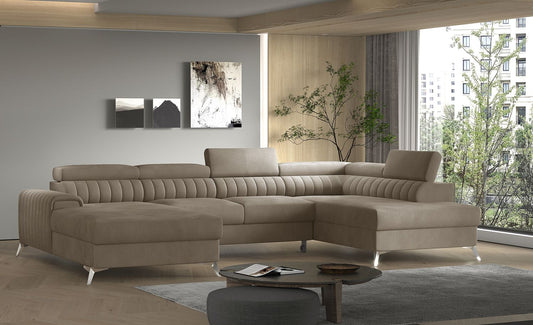 Corner Sleeper Sofa Beverley 28 | size: Width: 354cm, Height: 92cm, Depth: 202cm | color: Nube | image: 1 | variant: 1015691