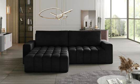 Corner Sleeper Sofa Bonett 2 | size: Width: 250cm, Height: 92cm, Depth: 175cm | color: Mat/Velvet | image: 1 | variant: 1014195