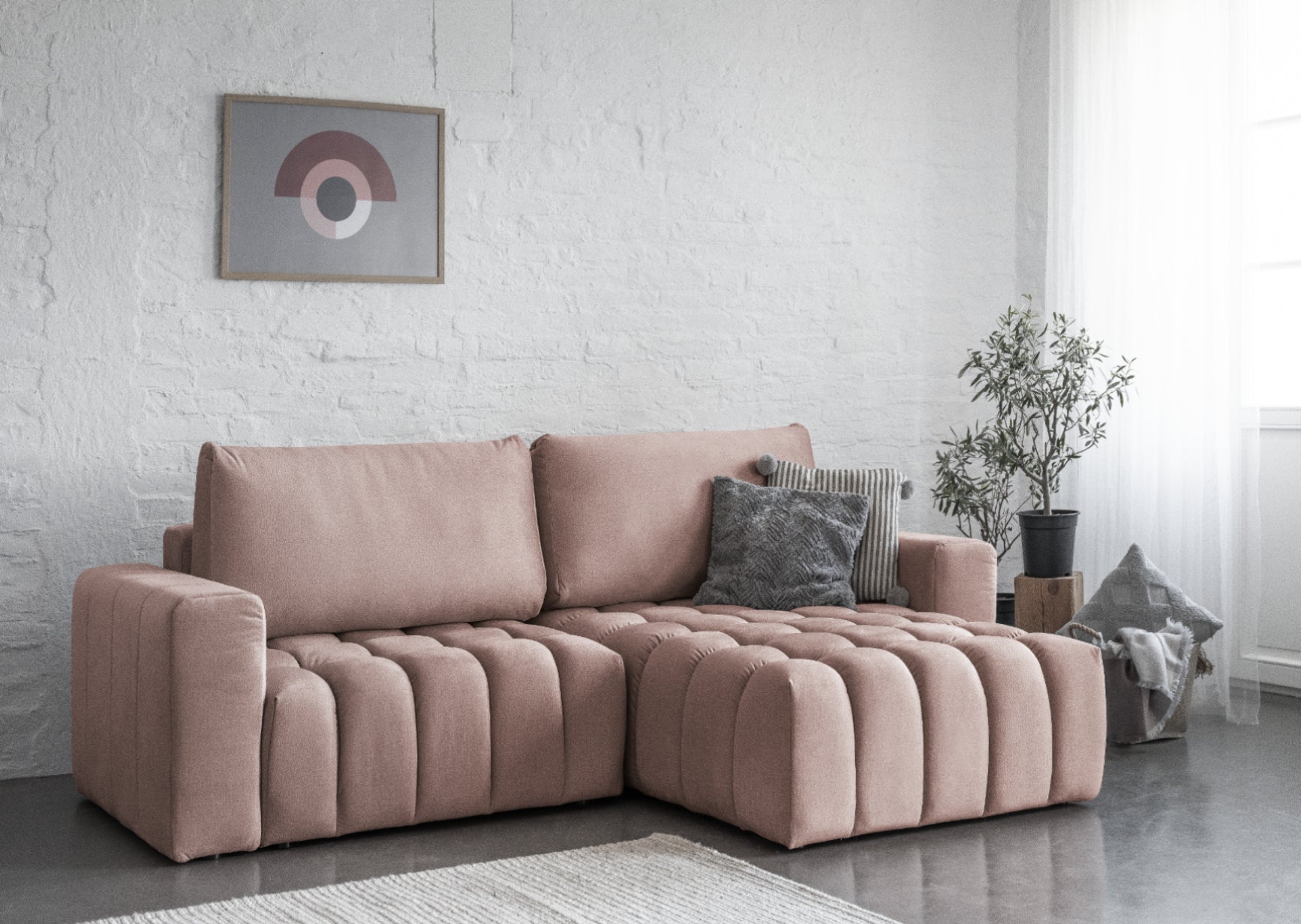 Corner Sleeper Sofa Bonett 20 | size: Width: 250cm, Height: 92cm, Depth: 175cm | color: Monolith | image: 1 | variant: 1014213