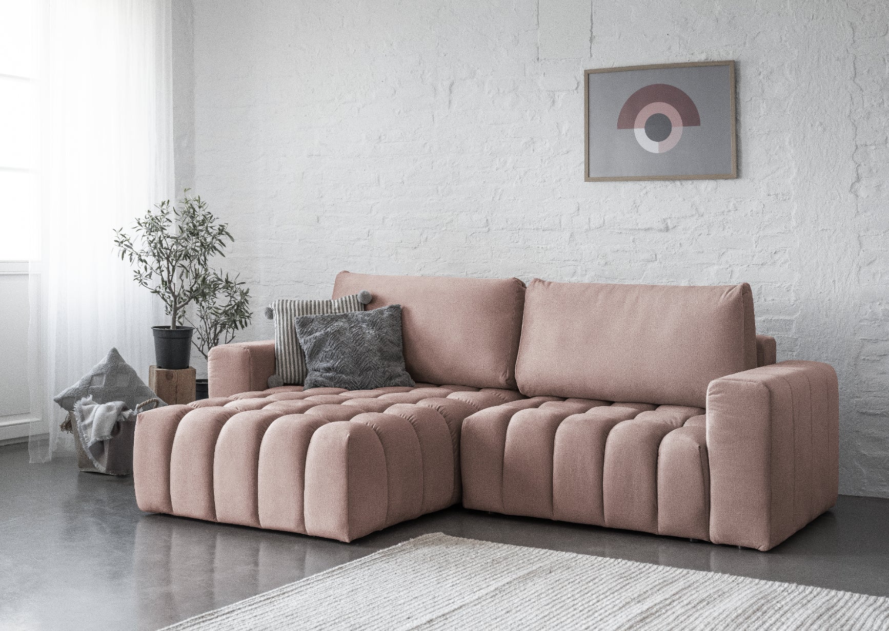 Corner Sleeper Sofa Bonett 5 | size: Width: 250cm, Height: 92cm, Depth: 175cm | color: Monolith | image: 1 | variant: 1014198