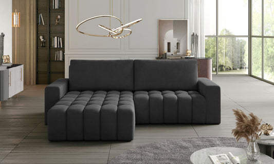 Corner Sleeper Sofa Bonett 8 | size: Width: 250cm, Height: 92cm, Depth: 175cm | color: Monolith | image: 1 | variant: 1014201