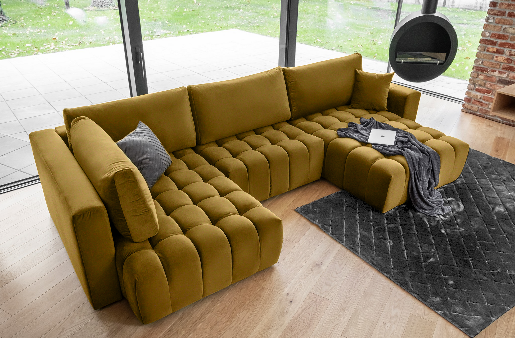 Corner Sleeper Sofa Bonito 43 | size: Width: 350cm, Height: 92cm, Depth: 175cm | color: Loco | image: 1 | variant: 1014309