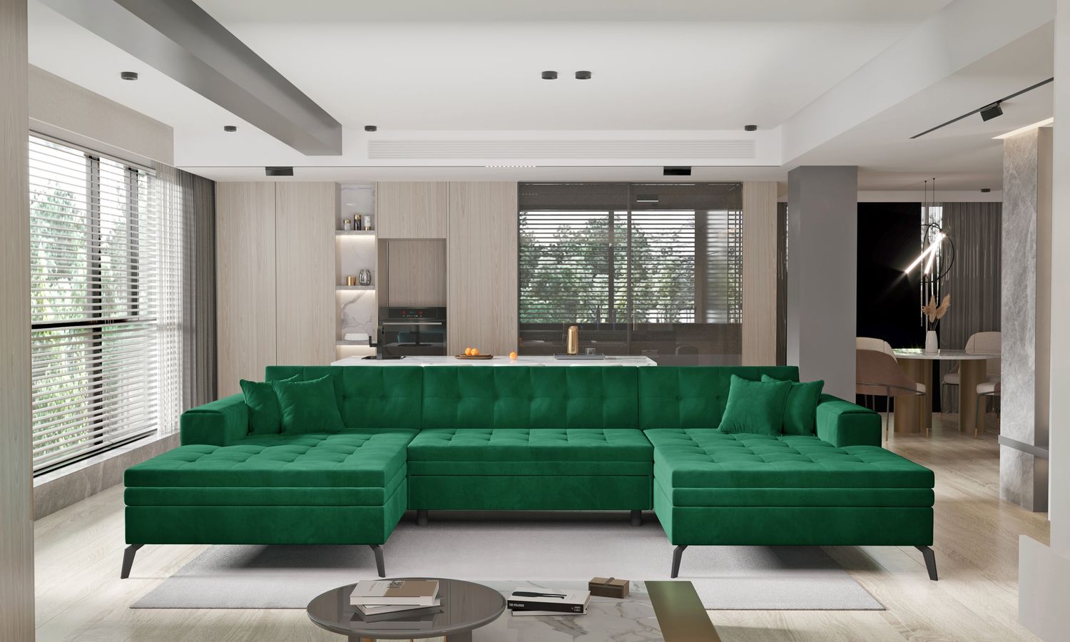 Corner Sleeper Sofa Boston 12 | size: Width: 350cm, Height: 93cm, Depth: 170cm | color: Lukso | image: 1 | variant: 1016360
